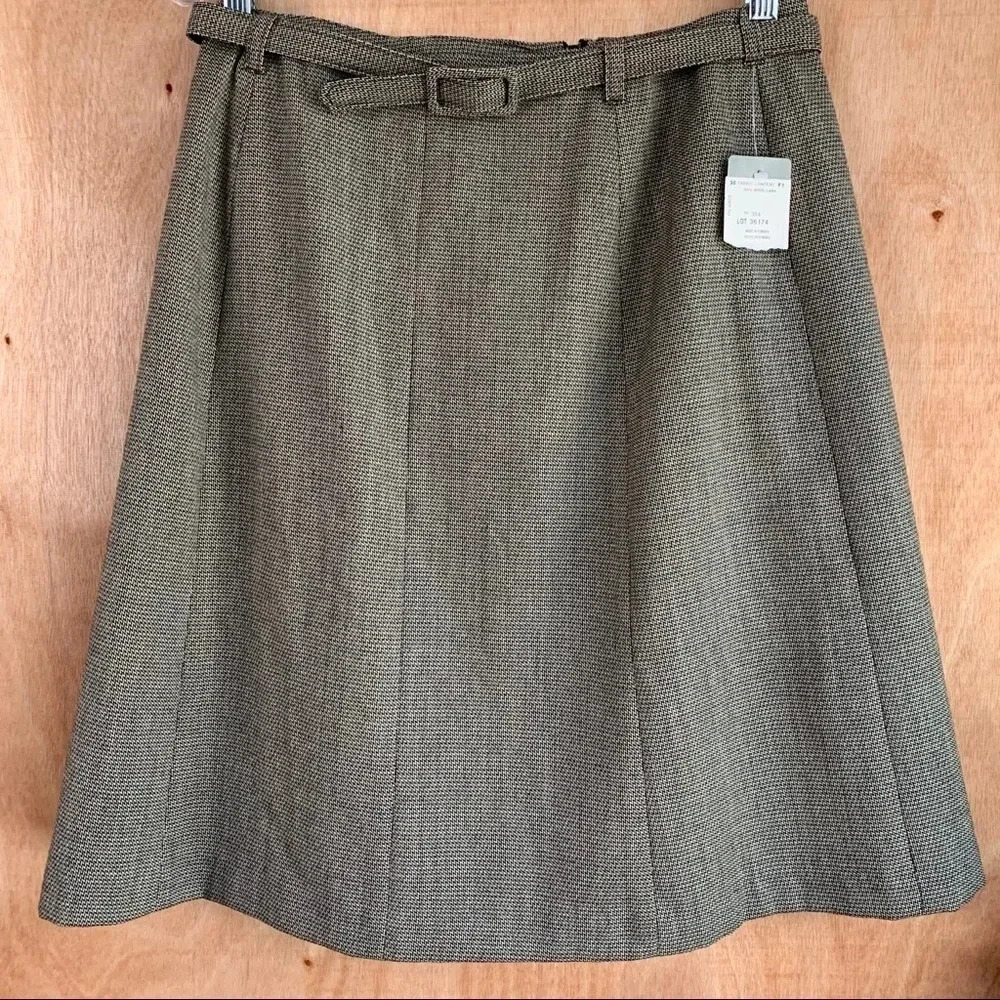 **NEW Harve Benard  Belted A-Line Wool Skirt